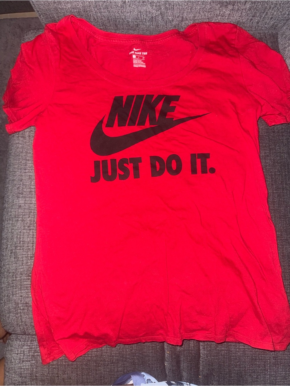 Nike Red Short Sleeve Tee with Black Logo